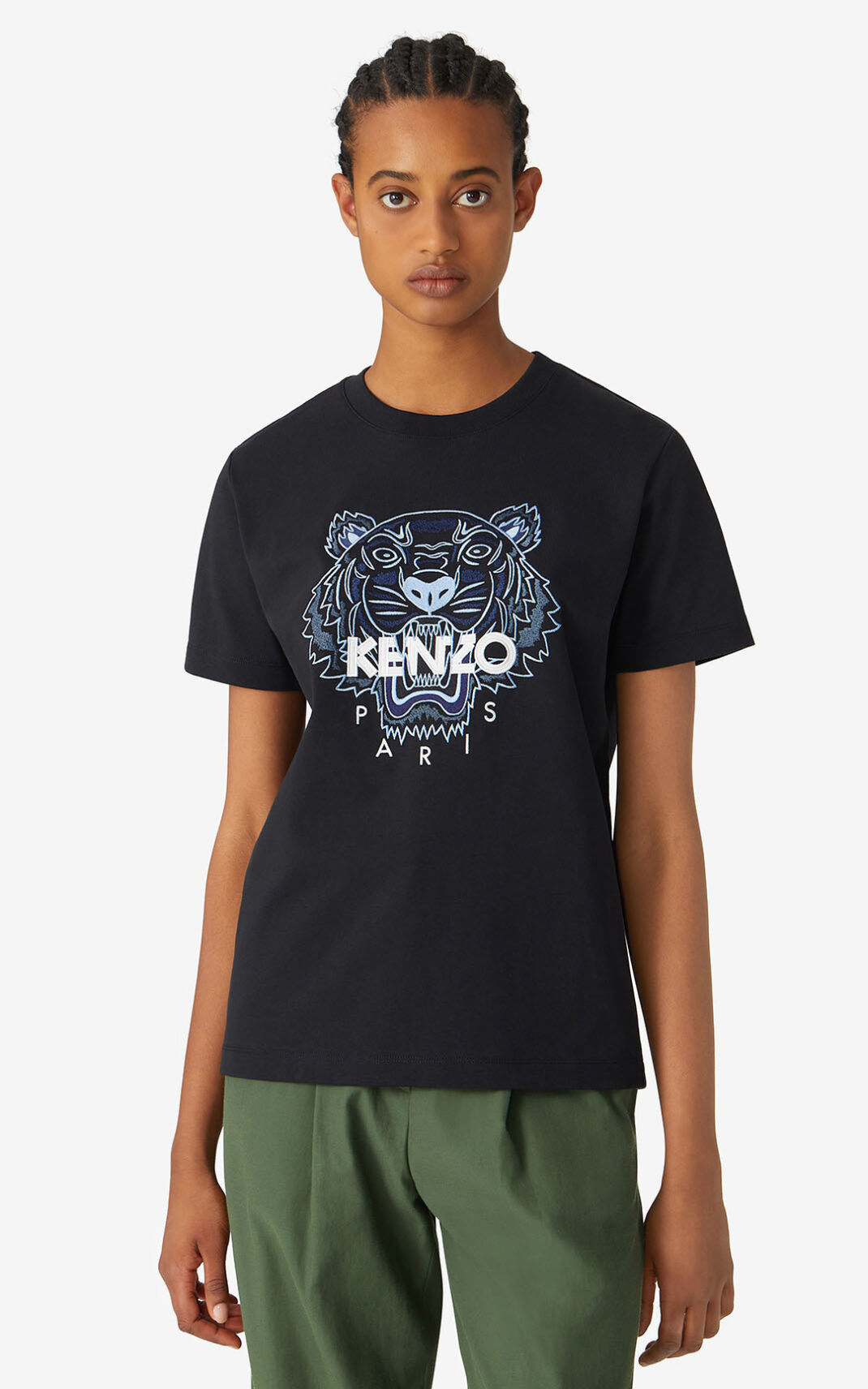 Kenzo Loose Tiger Camisetas Mujer Negras | 9532476-PB